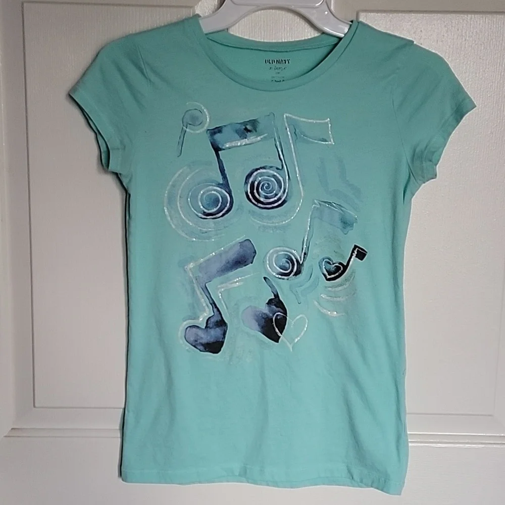 Old Navy, girls XL(14), mint green short sleeved shirt.